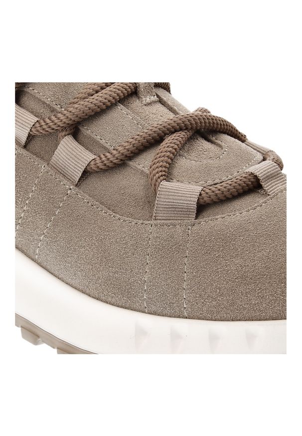 Artiker - Beżowe Sneakersy Atiker Modne Obuwie Damskie. Okazja: na co dzień, na spacer. Zapięcie: sznurówki. Kolor: beżowy. Materiał: zamsz, jeans. Szerokość cholewki: normalna. Sport: turystyka piesza