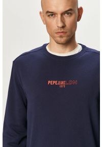 Pepe Jeans - Bluza bawełniana Elie. Okazja: na co dzień. Kolor: niebieski. Materiał: bawełna. Wzór: nadruk. Styl: casual #1