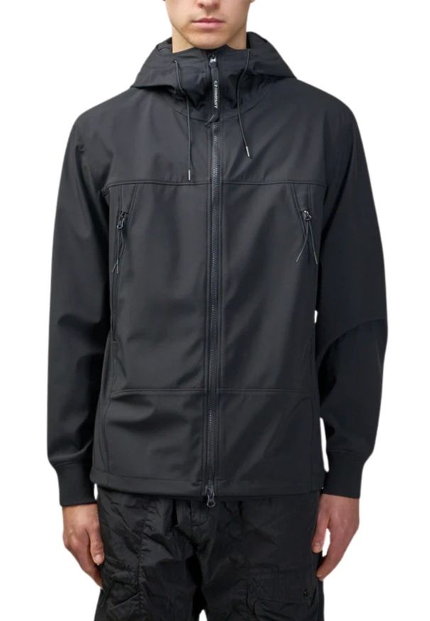 C.P. Company - C.P. COMPANY Czarna męska kurtka wiatrówka Outerwear, Rozmiar M. Kolor: czarny