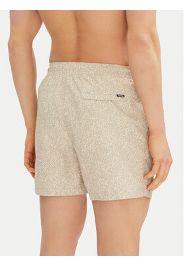 Calvin Klein Swimwear Szorty kąpielowe KM0KM01120 Beżowy Regular Fit. Kolor: beżowy. Materiał: syntetyk