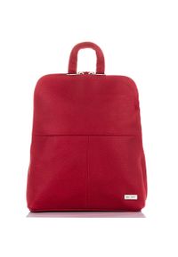 Plecak damski czerwony PAOLO PERUZZI B-15-RD. Kolor: czerwony. Materiał: skóra