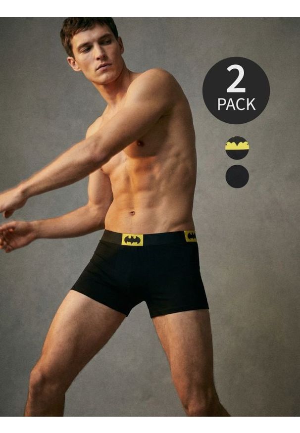 Sinsay - Bokserki Batman 2 pack - czarny. Kolor: czarny. Wzór: motyw z bajki
