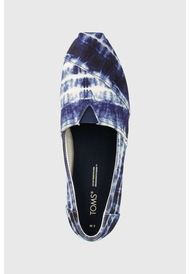 Toms espadryle Alpargata kolor granatowy. Nosek buta: okrągły. Kolor: niebieski. Materiał: guma, materiał