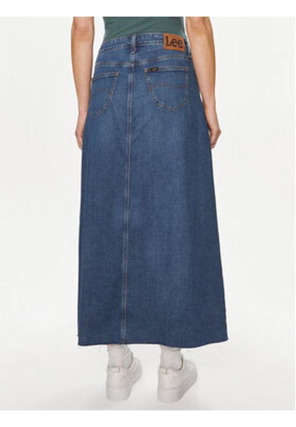 Lee Spódnica jeansowa 112349007 Niebieski Loose Fit. Kolor: niebieski. Materiał: bawełna
