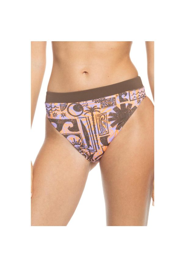 Dół od bikini Roxy Throw Back. Kolor: wielokolorowy. Materiał: nylon, elastan