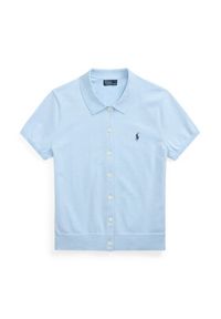Polo Ralph Lauren Kardigan 211965764001 Błękitny Slim Fit. Typ kołnierza: polo. Kolor: niebieski. Materiał: bawełna #4
