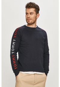 TOMMY HILFIGER - Tommy Hilfiger - Bluza. Okazja: na co dzień. Kolor: niebieski. Długość rękawa: raglanowy rękaw. Wzór: aplikacja. Styl: casual #1