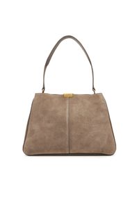 TOMMY HILFIGER - Tommy Hilfiger Torebka Casual Leather Shoulder Bag Sued AW0AW18201 Beżowy. Kolor: beżowy. Materiał: skórzane, zamszowe. Styl: casual