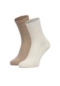 Nine West Skarpety CEO_AS_NW_08_W_AW25 (2 PACK) Écru. Materiał: wiskoza, materiał