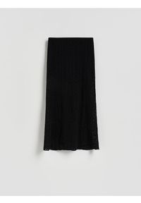 Reserved - Koronkowa spódnica maxi - czarny. Kolor: czarny. Materiał: koronka #1