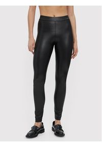 Vero Moda Spodnie z imitacji skóry 10257164 Czarny Skinny Fit. Kolor: czarny. Materiał: syntetyk