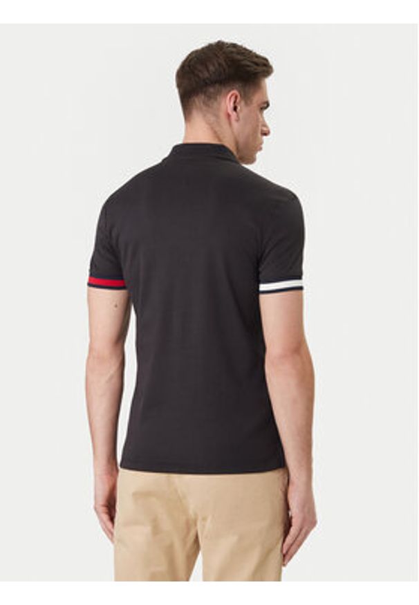 TOMMY HILFIGER - Tommy Hilfiger Polo MW0MW42743 Czarny Slim Fit. Typ kołnierza: polo. Kolor: czarny. Materiał: bawełna