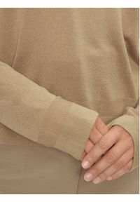 United Colors of Benetton - United Colors Of Benetton Sweter 1ZRED10BL Beżowy Regular Fit. Kolor: beżowy. Materiał: jedwab, wiskoza #5