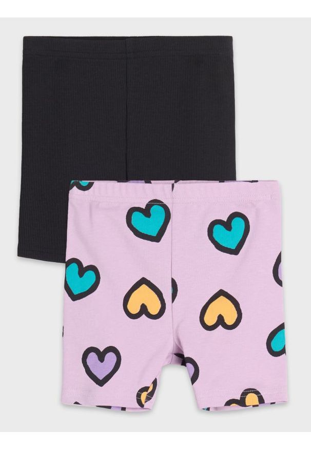 Sinsay - Legginsy - fioletowy. Kolor: fioletowy. Materiał: prążkowany, dzianina. Długość: krótkie