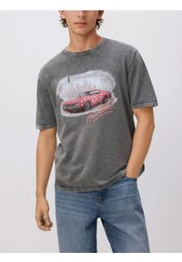 Reserved - T-shirt z nadrukiem - ciemnoszary. Kolor: szary. Materiał: dzianina, bawełna. Wzór: nadruk #1