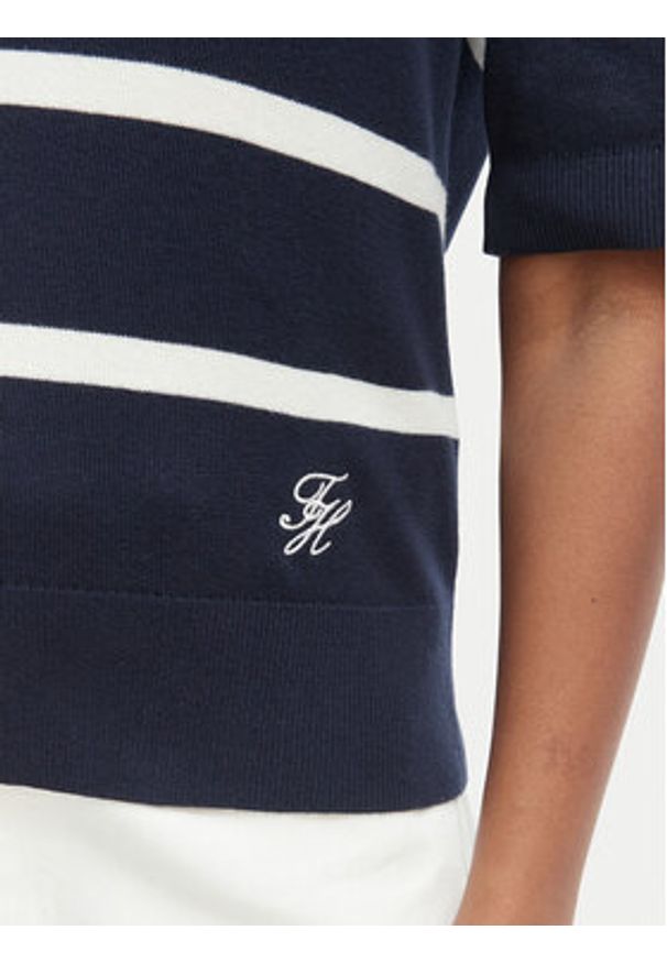 TOMMY HILFIGER - Tommy Hilfiger Sweter WW0WW45400 Granatowy Regular Fit. Kolor: niebieski. Materiał: bawełna