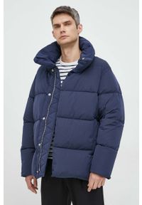 Trussardi Jeans - Trussardi kurtka kolor granatowy zimowa oversize. Kolor: niebieski. Sezon: zima