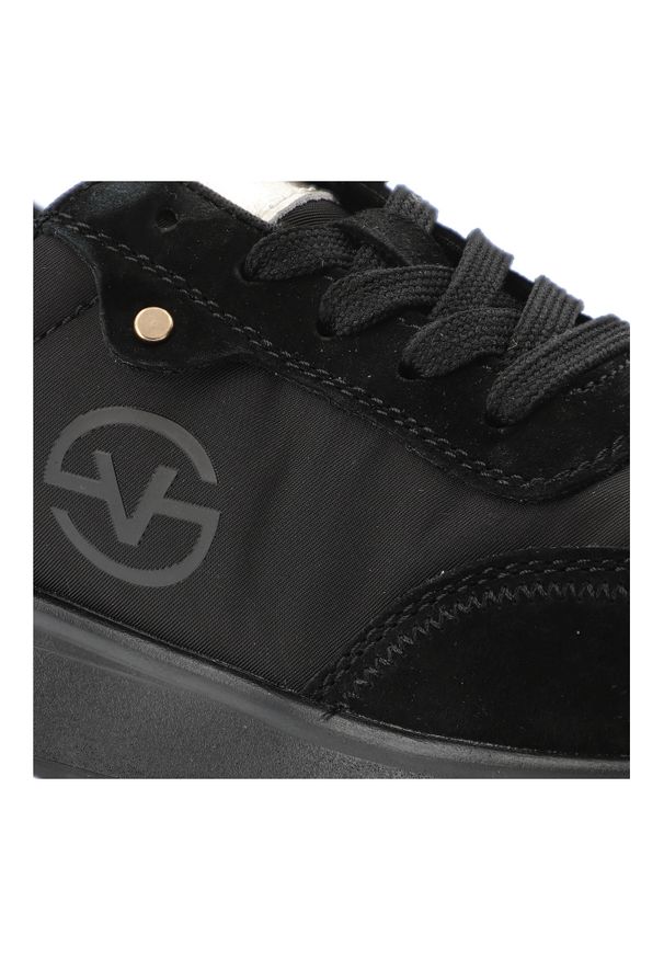Sneakersy damskie Vinceza, zamszowe na grubej podeszwie z okrągłym noskiem i wiązane, czarne, 41491-BK. Okazja: na co dzień, na spacer. Nosek buta: okrągły. Kolor: czarny. Materiał: zamsz. Szerokość cholewki: normalna. Sport: turystyka piesza
