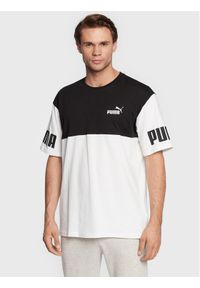 Puma T-Shirt Power Colorblock 849801 Biały Relaxed Fit. Kolor: biały. Materiał: bawełna
