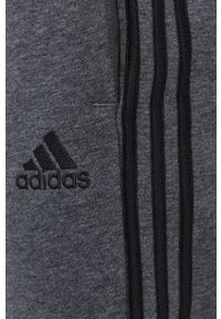 Adidas - adidas Spodnie męskie kolor szary z aplikacją. Kolor: szary. Materiał: bawełna, materiał, dzianina. Wzór: aplikacja #4