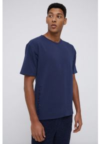 Calvin Klein Underwear T-shirt piżamowy kolor granatowy gładka. Kolor: niebieski. Materiał: dzianina. Wzór: gładki
