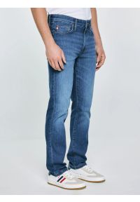 Big-Star - Jeansy męskie dopasowane granatowe Terry High Waist 552. Okazja: na co dzień. Stan: podwyższony. Kolor: niebieski. Styl: casual, klasyczny #6