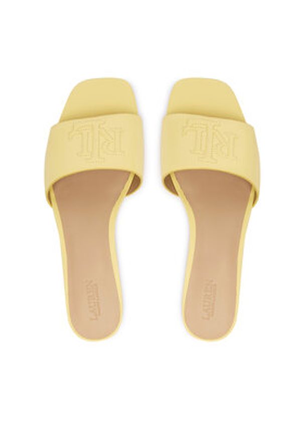 Lauren Ralph Lauren - LAUREN RALPH LAUREN Klapki 802959143012 Żółty. Kolor: żółty. Materiał: skóra