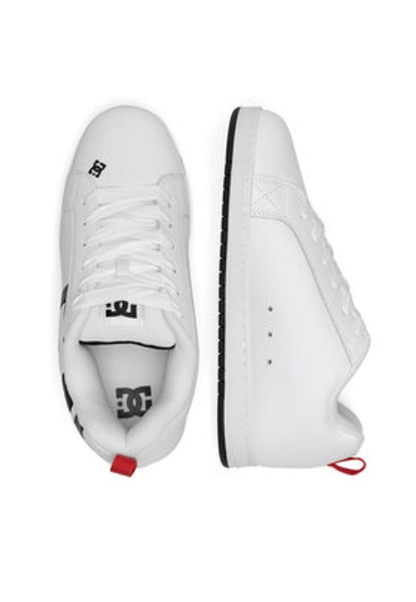 DC Shoes Sneakersy COURT GRAFFIK SQ ADYS100442-WLK Biały. Kolor: biały. Materiał: skóra