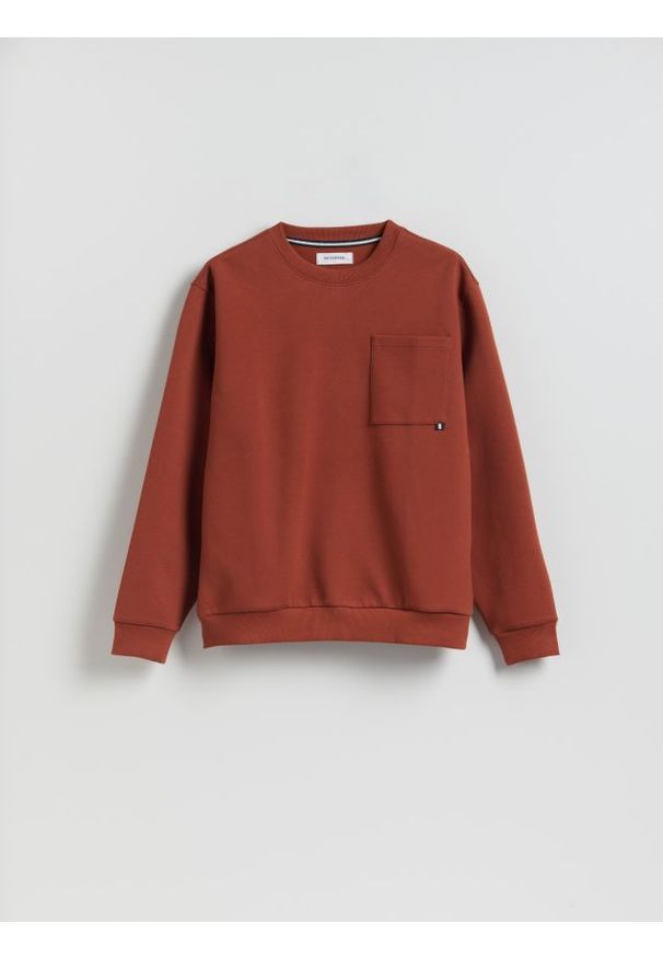 Reserved - Bluza regular z bawełną - bordowy. Kolor: czerwony. Materiał: bawełna