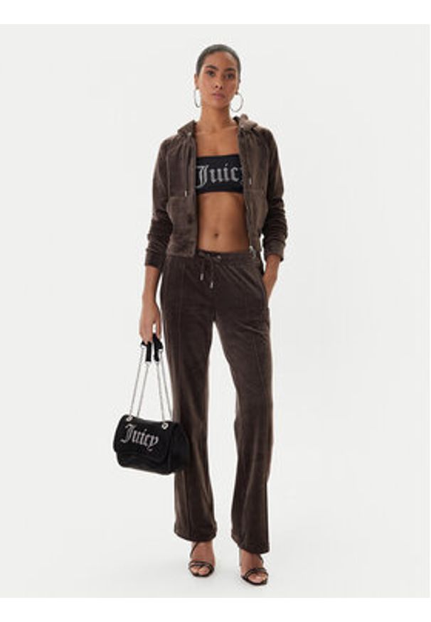 Juicy Couture Spodnie dresowe Tina JCWBJ225307 Brązowy Regular Fit. Kolor: brązowy. Materiał: syntetyk