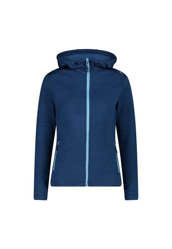 Polar z kapturem dla kobiet CMP. Typ kołnierza: kaptur. Kolor: niebieski. Materiał: polar. Sport: turystyka piesza