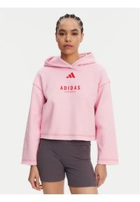 Adidas - adidas Bluza ALL SZN Graphic JJ4519 Różowy Loose Fit. Kolor: różowy. Materiał: bawełna