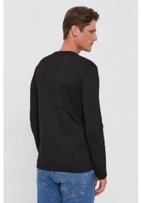 Armani Exchange - Longsleeve. Kolor: czarny. Materiał: bawełna, dzianina. Długość rękawa: długi rękaw. Wzór: nadruk #3