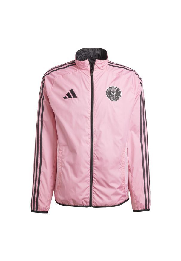 Adidas - Kurtka dresowa Inter Miami FC 2024/25. Kolor: różowy. Materiał: dresówka. Sport: piłka nożna