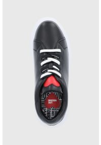 Love Moschino buty skórzane kolor czarny. Nosek buta: okrągły. Zapięcie: sznurówki. Kolor: czarny. Materiał: skóra. Obcas: na platformie #4
