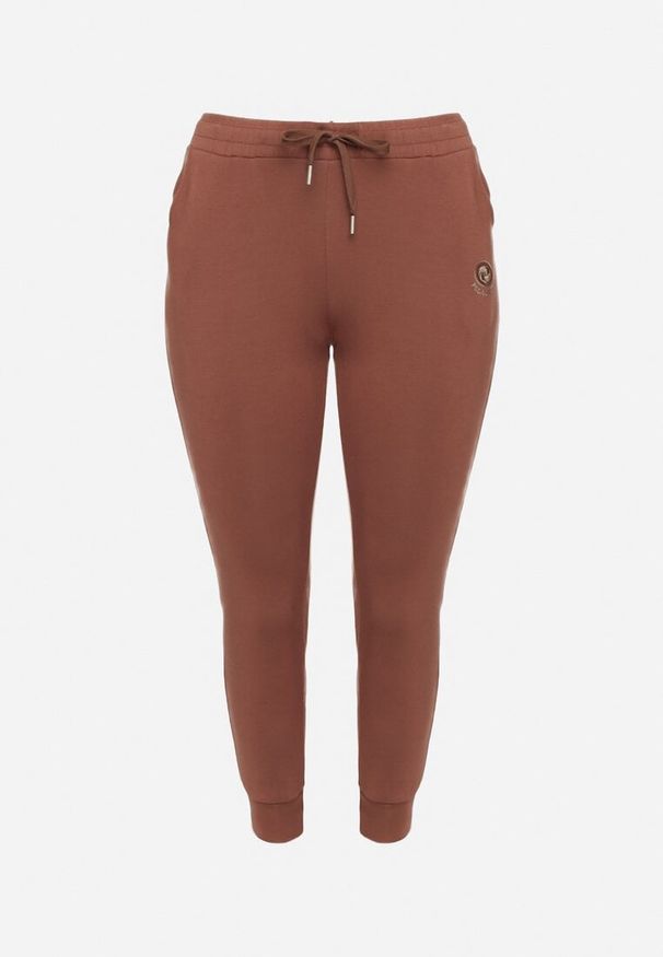 Born2be - Ciemnobrązowe Klasyczne Spodnie Dresowe o Kroju Joggerów Lerive. Okazja: na co dzień. Kolor: brązowy. Materiał: dresówka. Styl: klasyczny