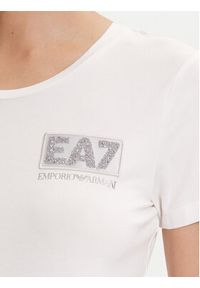 EA7 Emporio Armani T-Shirt 7W000492 AF10373 U0005 Écru Regular Fit. Materiał: bawełna #3