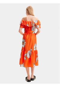 Desigual Sukienka letnia Georgeo 24SWVW02 Pomarańczowy Regular Fit. Kolor: pomarańczowy. Materiał: bawełna. Sezon: lato