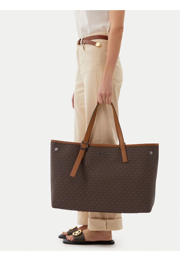 MICHAEL Michael Kors Torebka Hudson 33R6LHDT9B Brązowy. Kolor: brązowy. Materiał: skórzane