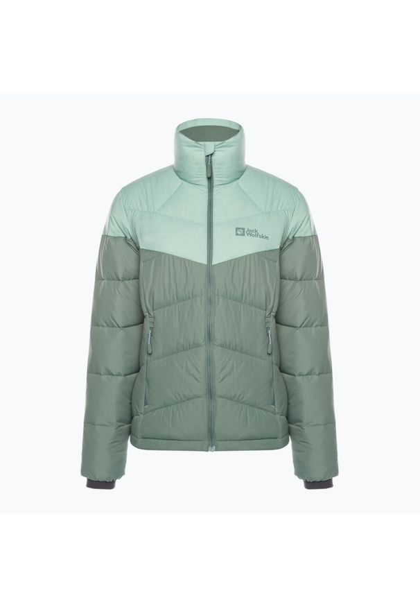 Kurtka puchowa damska Jack Wolfskin Herzberg Down. Kolor: zielony. Materiał: puch. Sport: turystyka piesza