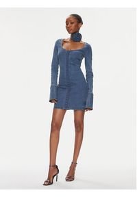 ROTATE Sukienka jeansowa 1119351826 Niebieski Slim Fit. Kolor: niebieski. Materiał: bawełna #7