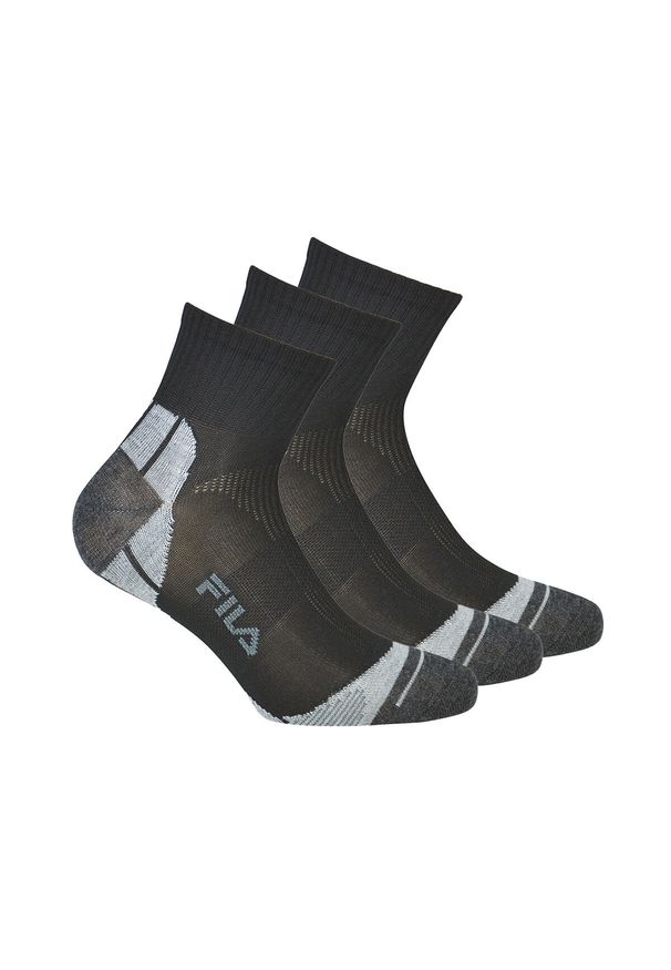 Fila Skarpetki Średnio Wysokie 3-Pak Czarne 39-42 Mieszanka Bawełniana. Kolor: czarny. Materiał: bawełna