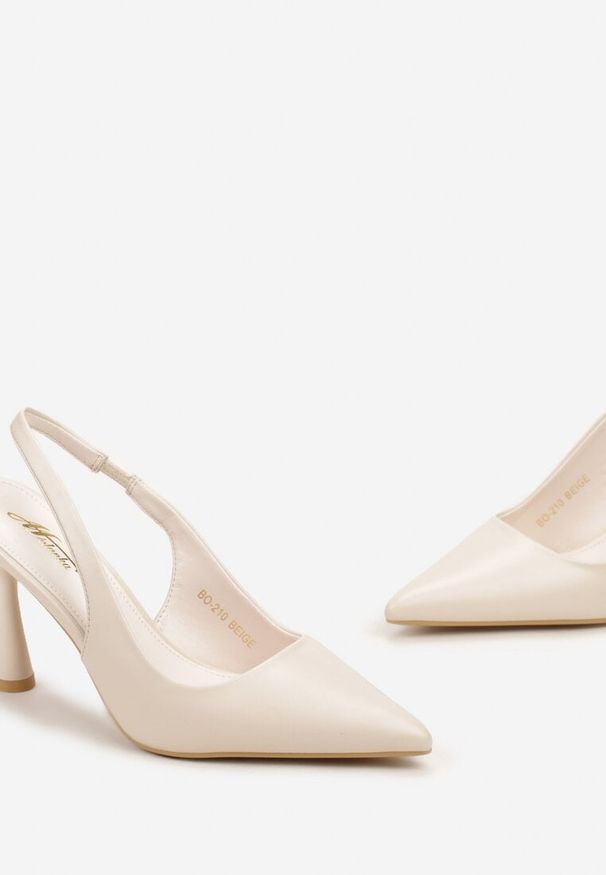 Born2be - Beżowe Sandały na Szpilce z Odkrytą Piętą Brennessa. Okazja: na ślub cywilny, na co dzień, na wesele. Kolor: beżowy. Materiał: jeans. Obcas: na szpilce. Styl: casual, elegancki