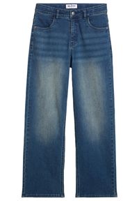 bonprix - Dżinsy loose fit z regulowaną talią, prosta nogawka. Kolor: niebieski #1