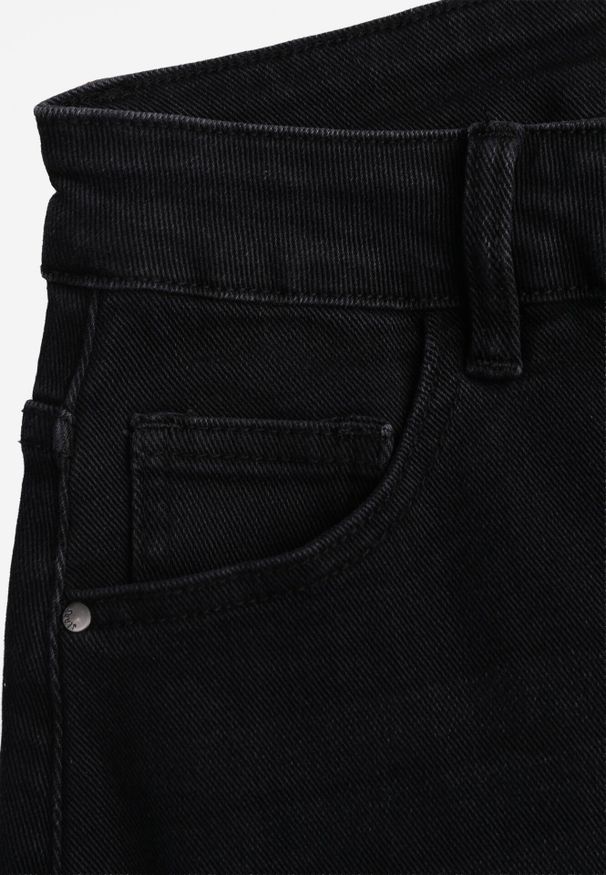 Born2be - Czarne Jeansy z Bawełną o Kroju Barrel z Wysokim Stanem Nelimia. Okazja: na co dzień, do pracy, na spotkanie biznesowe. Stan: podwyższony. Kolor: czarny. Styl: boho, klasyczny, casual, biznesowy, elegancki