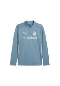 Puma - Męska bluza treningowa Olympique Marsylia z zamkiem 1/4 PUMA. Kolor: niebieski, beżowy, wielokolorowy. Sport: piłka nożna, fitness #1