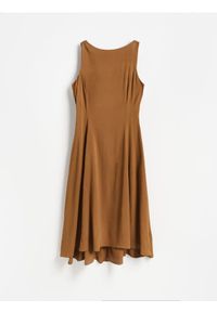Reserved - LADIES` DRESS - brązowy. Kolor: brązowy. Materiał: wiskoza, tkanina #1