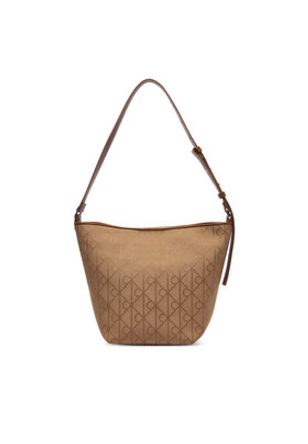Calvin Klein Torebka Emblem Aop Jacquard Camera Bag LV04F3535G Brązowy. Kolor: brązowy