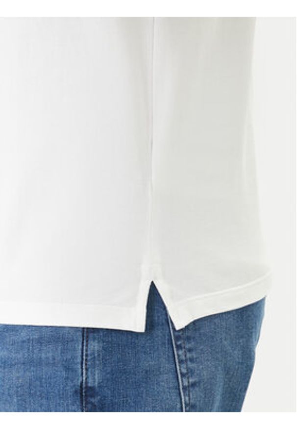 Calvin Klein Polo LV04LF200G Biały Slim Fit. Typ kołnierza: polo. Kolor: biały. Materiał: bawełna