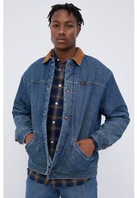 Wrangler Kurtka jeansowa bawełniana przejściowa. Okazja: na co dzień. Kolor: niebieski. Materiał: bawełna, jeans. Styl: casual #1